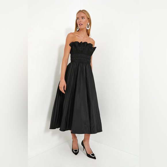 NWT Tuckernuck Moon River Black Pleated Maxi Dress - Picture 2 of 11